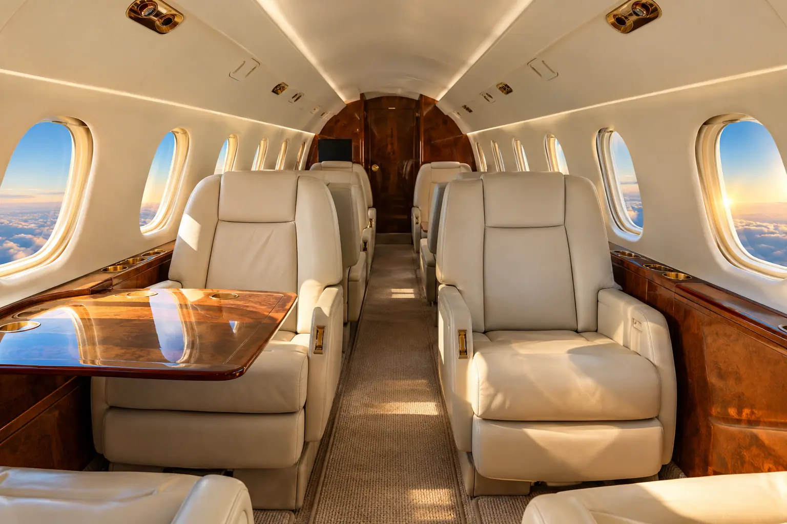 Private jet cabin