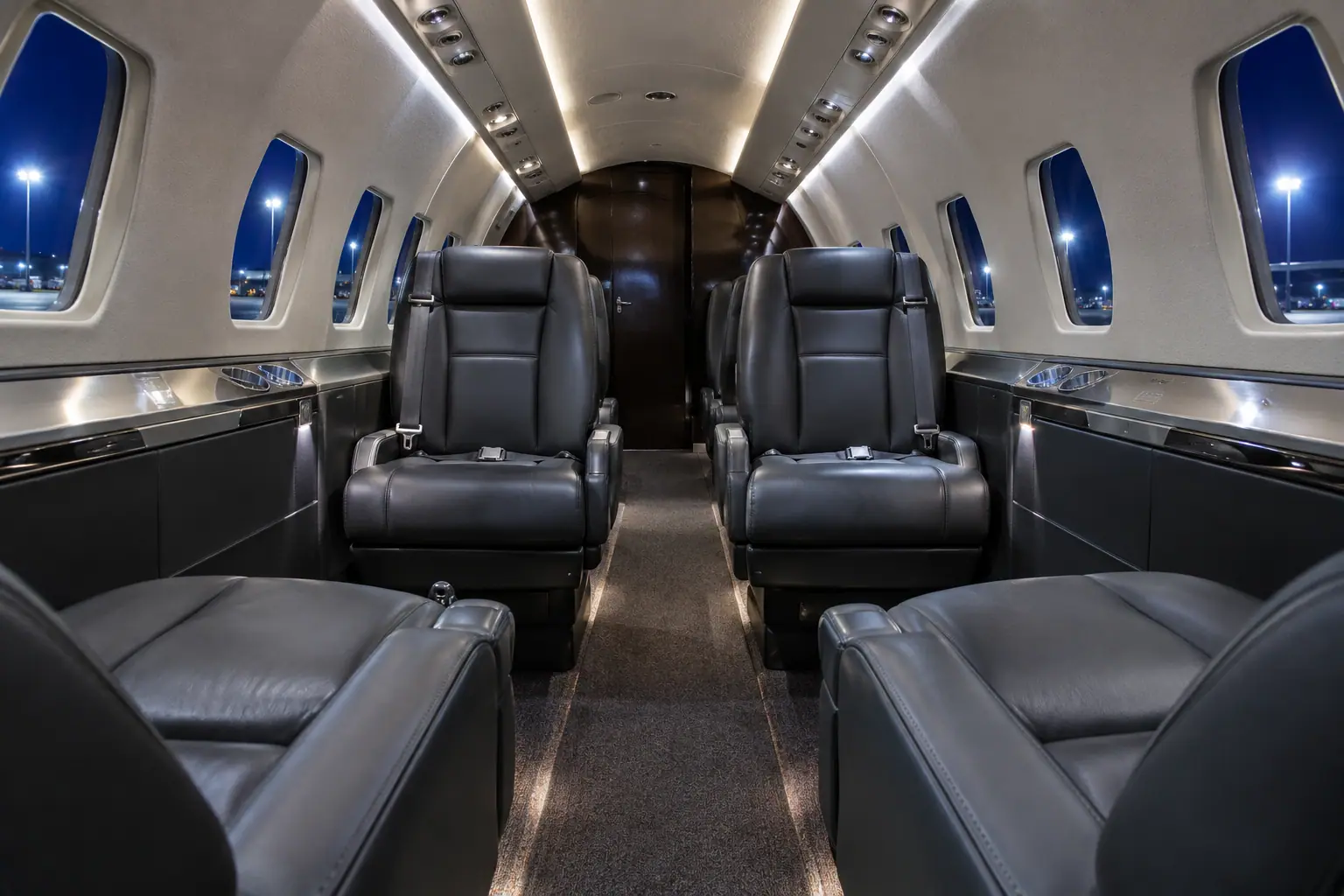Midsize jet cabin interior