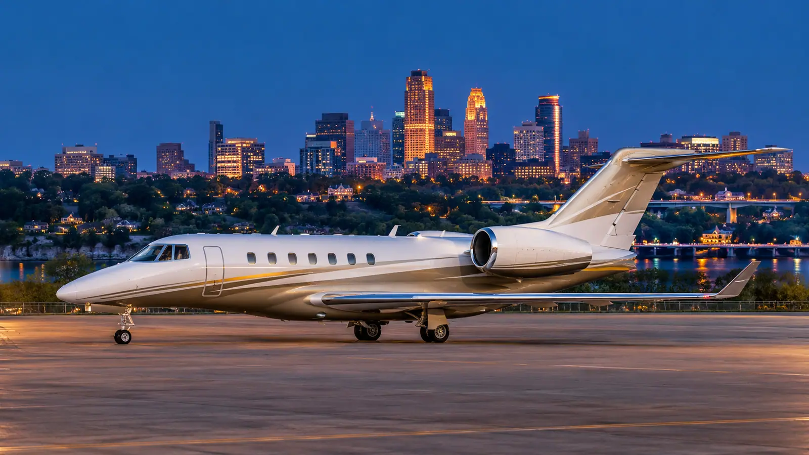 Private jet near Minneapolis